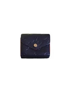 Pre-owned Louis Vuitton France Small Leather Goods Navy Blue Empreinte Leather Victorine Compact Wallet