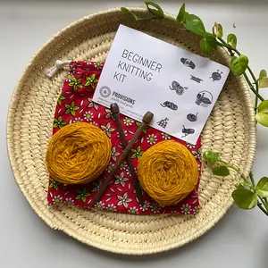 Organic Wool Beginner Knitting Kit
