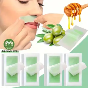 VIILIFE-30 Sheet Removal Wax Strips, Aloe Vera Fragrance Fast Hair Removal Paper, One-time Allergy-Free Formula, Portable Outdoor Packaging, Facial Waxing, Facial and Eyebrow Hair Removal, Upper Lip/Chin Hair Removal, No Seasonal Hassles