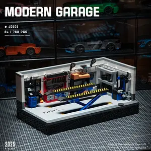 763PCS Modern Garage Building Blocks MOC Street View Bricks Model Kit Assembly Toys Home Ornaments Kids Boys Birthday Christmas Gifts Moc Blocks Set