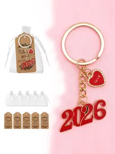 5-Piece Set Heart Keychain 2026 New Year Gift Women's Accessory Valentine's Day Party Festival Carnival Present Key Chain