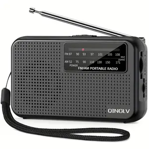 Mini Portable Am Fm Radio Player, 2aa Battery Powered, Telescopic Antenna, Loud Speaker & Headphone Jack, Ideal for Camping & Hiking
