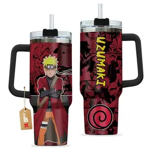 Naruto Anime Custom 40oz Tumbler With Handle, Stylish & Customizable Tumbler, Perfect for Hot & Cold Beverages, Great Gift for Naruto Fans & Anime Lovers, Exclusive Collection, A Must-Have Addition to Your Drinkware, Ideal for Any Occasion