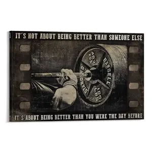 Weightlifting Film Strip Vintage Poster Barbell Bodybuilder Gym Gymnastics Weightlift Women Men Lift Sign Vase Flowers Poster Entryway Decor Gallery Wall Sign Eco-Friendly Fade-Resistant Waterproof UV-Protected