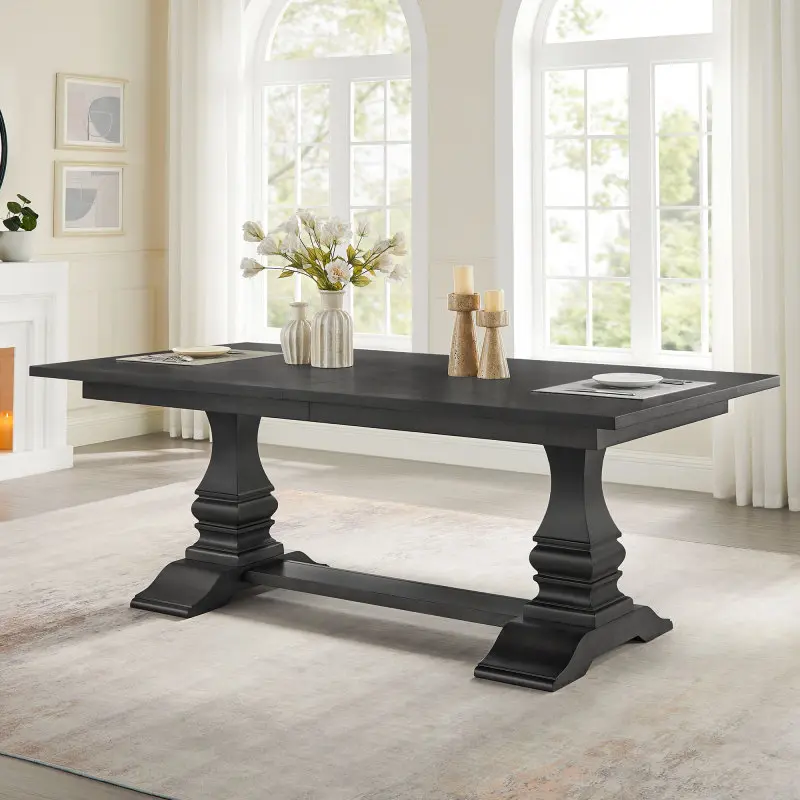 102.01 Inch Extendable Wooden Dining Table for 6 Persons,Long Expandable Dining Table,Mid Century Modern Large Kitchen Table,Rectangular Table for Living Room,Restaurant(High end and high-quality)