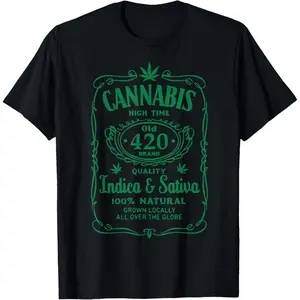 Cannabis High Time Old 420 Weed Tee T-Shirt