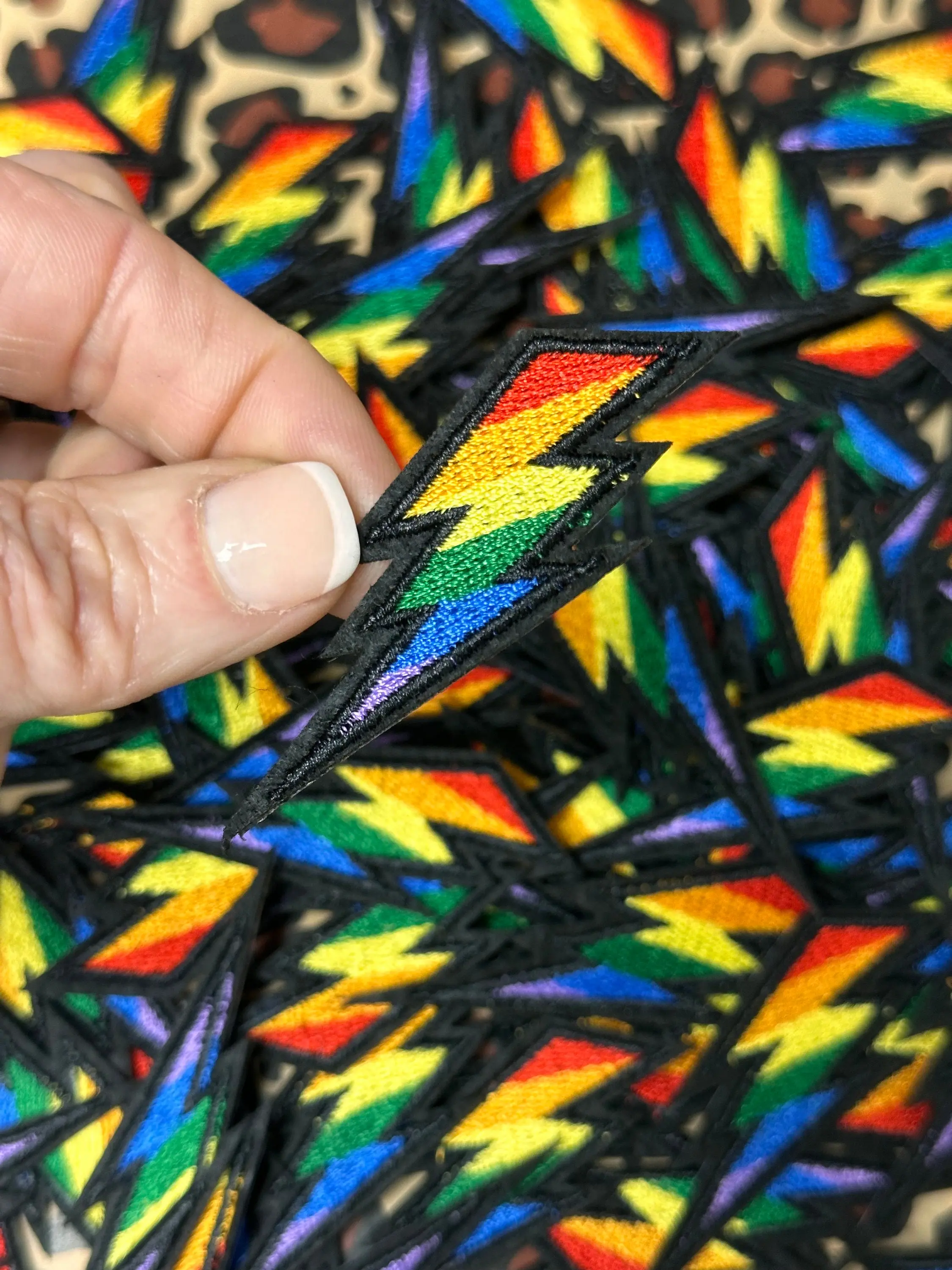 Rainbow Lighting Bolt, Lighting Bolt Trucker Hat Patch, Trendy patch, trucker patch, LGBTQ Hat patch, cute hat patch, pride patches