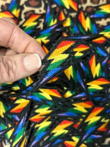 Rainbow Lighting Bolt, Lighting Bolt Trucker Hat Patch, Trendy patch, trucker patch, LGBTQ Hat patch, cute hat patch, pride patches