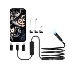 Endoscope Camera with Light, 1920P HD Borescope for Android & IOS, 8 LED Lights Inspection Camera with 10FT Semi-Rigid Cable, 2X Zoom, IP67 Waterproof Snake Scope Camera for Auto, Plumbing