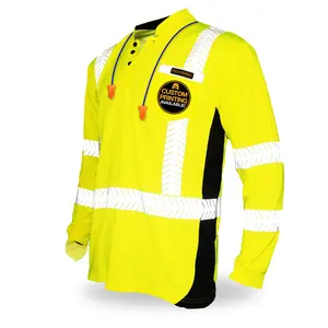 KwikSafety ESTIMATOR Safety Shirt (Y-NECK BUTTON UP) Class 3 Long Sleeve ANSI Tested OSHA Compliant Hi Vis Reflective - Model No.: KS4407
