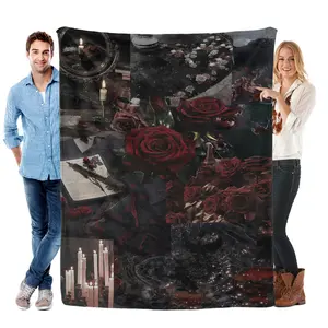 Dark Romance Gothic Flannel Blanket Soft Cozy Warm Plush Throw Blanket with Fashionable Sports Print for Women Her Girlfriend Lovers Sofa Bed Living Room Bedroom Decor Birthday Gift