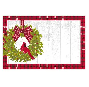 Christmas Plaid Cardinal Enclosure Cards/Gift Tags - 3 1/2in. x 2 1/4in. - 50 Pack (ac5975) - Holiday Gift Tags, Holiday Place Cards