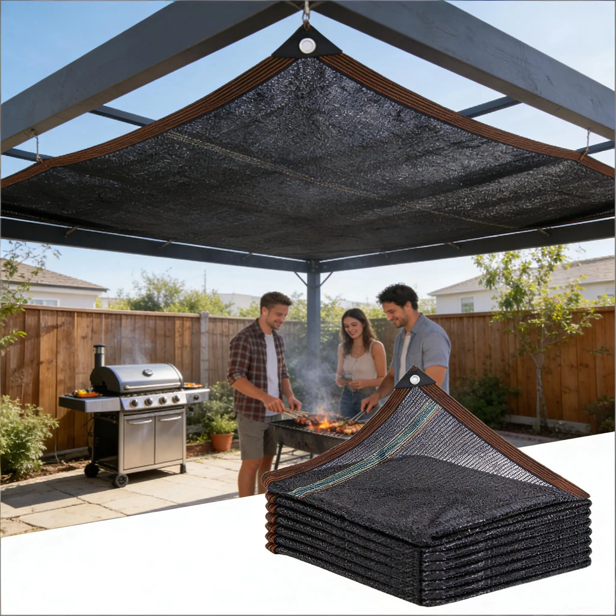 Summer garden mesh shade cloth, black shade cloth with perforations, mesh blackout cover, suitable for greenhouses, patio plants, gardens, pools, and camping, Outdoor Shade Canopy, Sunshade Canopy, Sunshades For Patio, Outdoor Shades For Patio