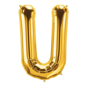 U-Shaped Gold Letter 34" Mylar Balloon