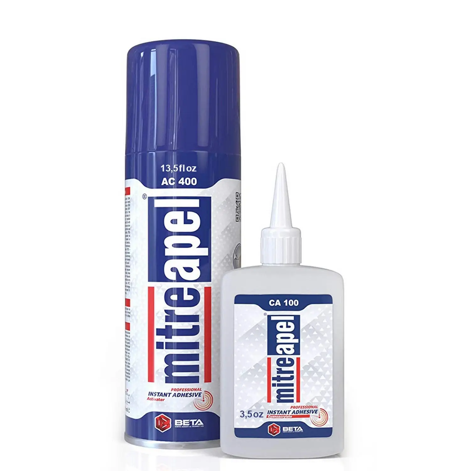MITREAPEL Super CA Glue with Activator, 3.5 oz & 13.5 fl oz - AC400, Strong Adhesion Cyanoacrylate Adhesive for Tools & Hardware Repairs