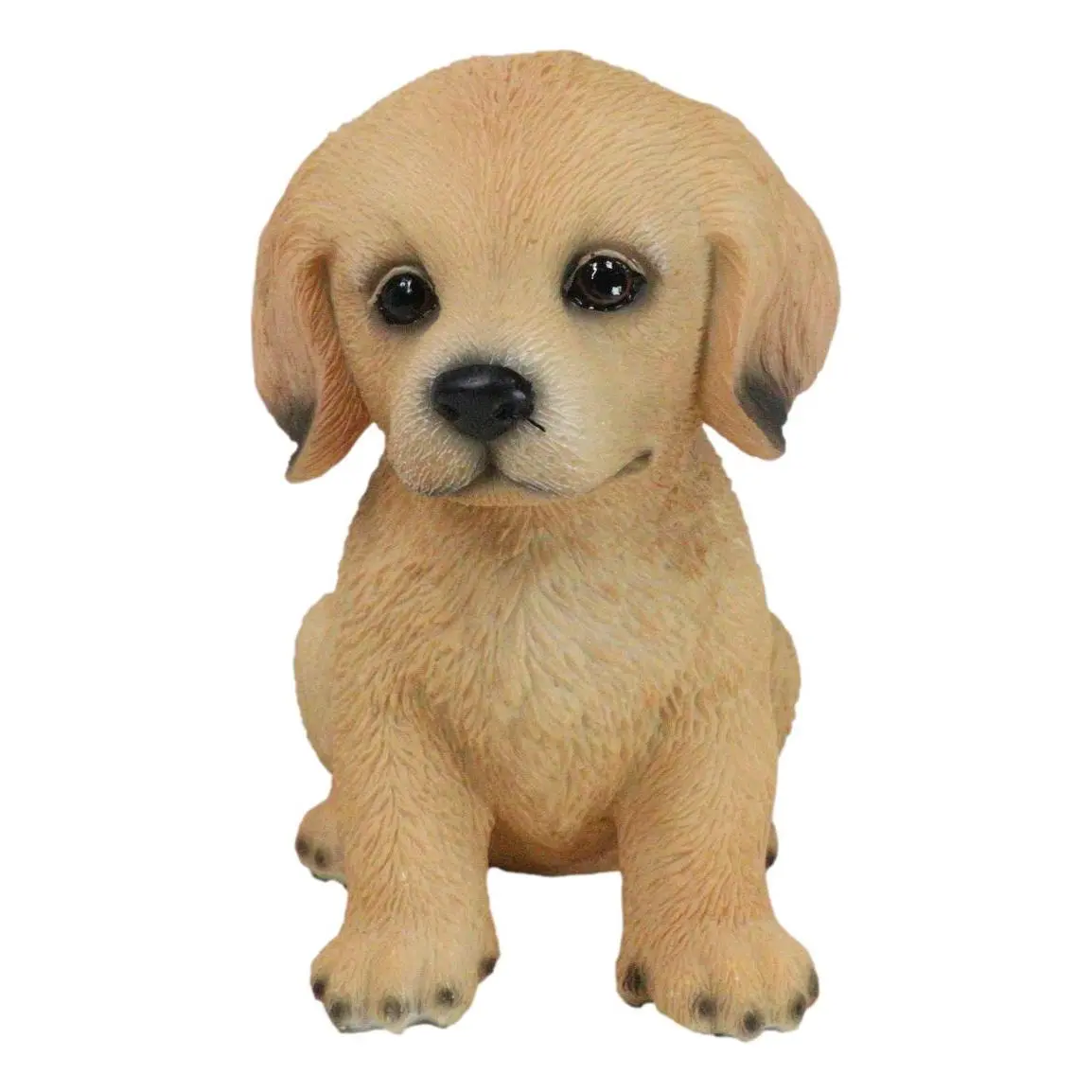 Realistic Sitting Labrador Puppy Figurine - 5.75"H, Individually Crafted, Textured Fur, Glass Eyes, Adorable Home Decor Statue, Pet Pal Collectible, Gift for Animal Lovers