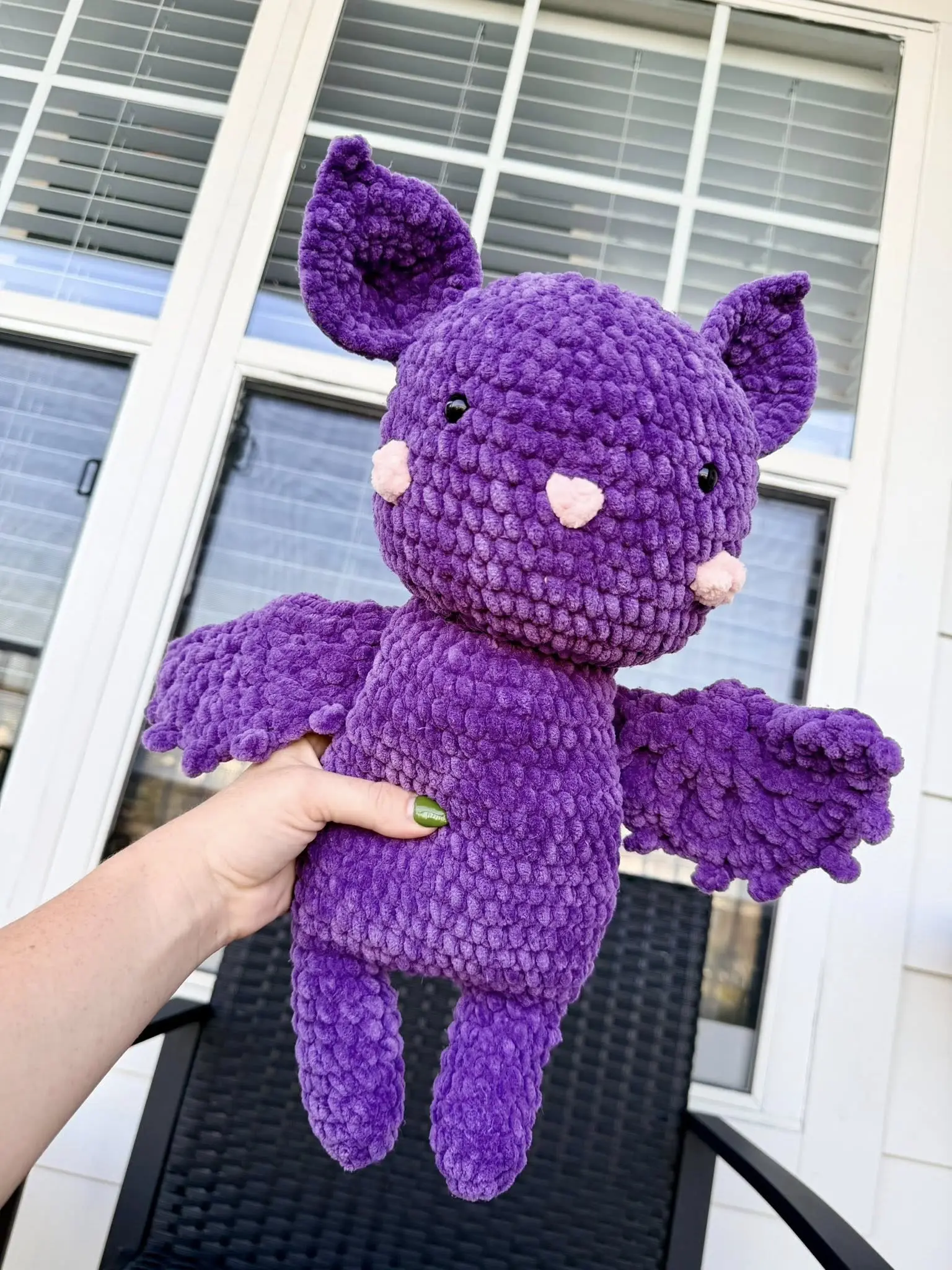 Handmade Crochet Purple Billy the Bat Plushie