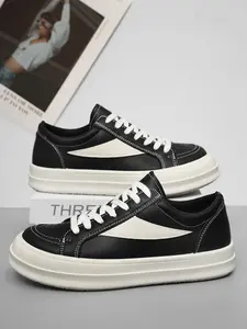 Unisex Cool Casual Bread Shoes, Sneaker, Walking Shoes, Footwear, Colorblock Leather Upper, Breathable Design, Lightweight Anti-Slip Sole, Perfect for City Walks & Gatherings