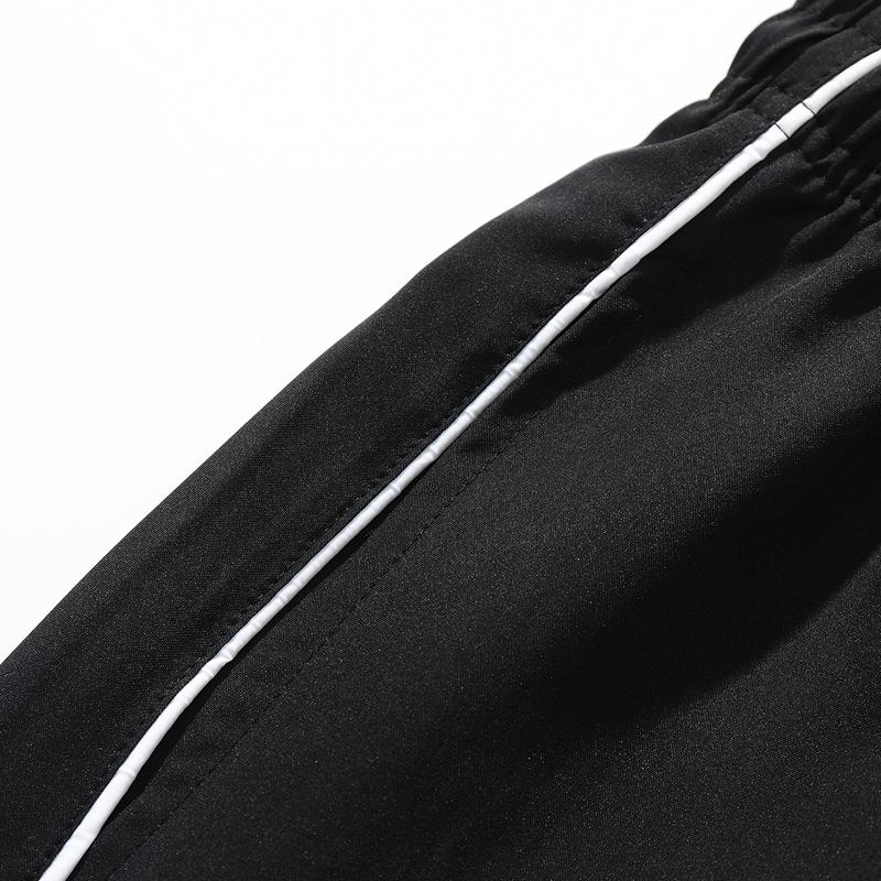 Spring and Autumn Men’s Black Side-Striped Loose Drawstring Sweatpants, Suitable for Daily Casual Wear
