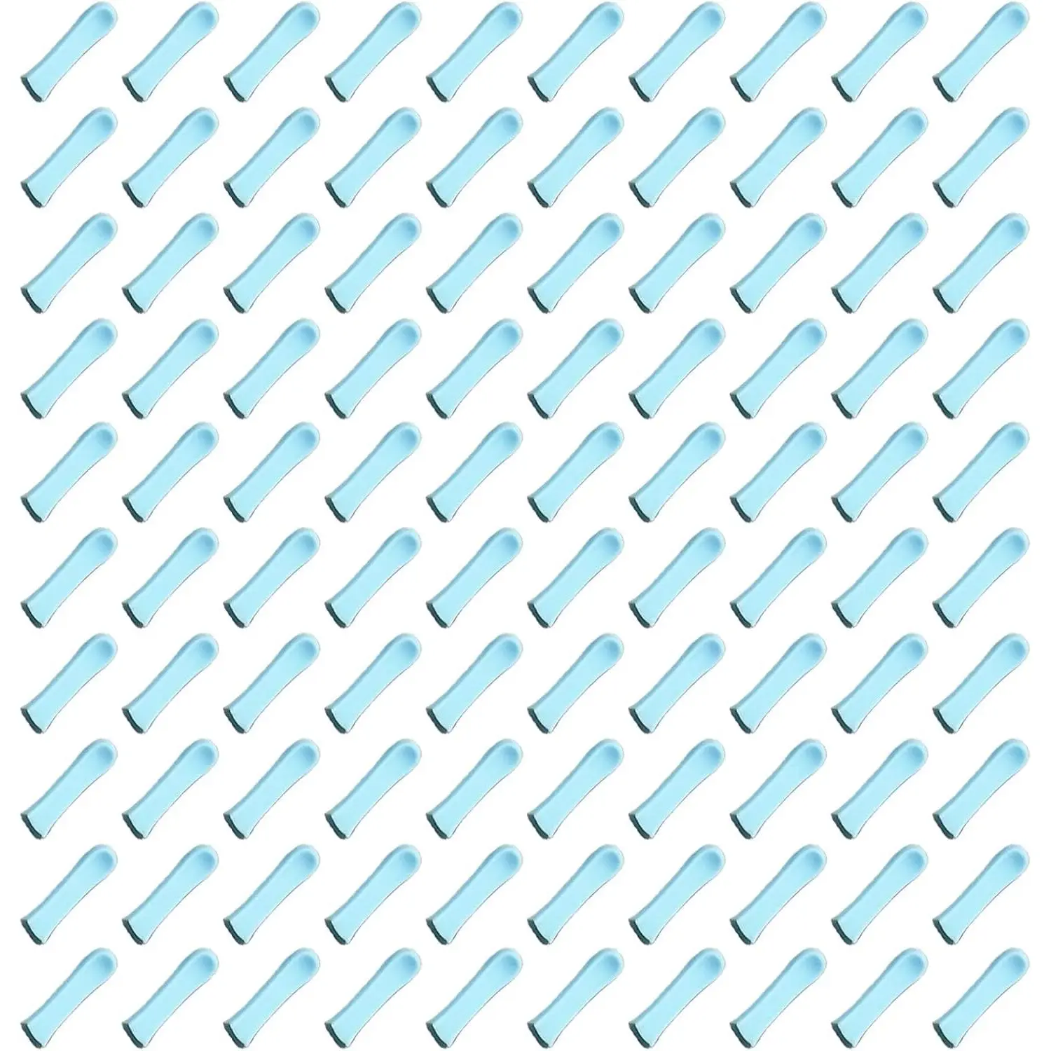 100 Pieces Ear Cleaner Tips, Ear Cleaner Replacement Tips, Ear Spoon Tips, Silicone Soft Cleaning Reuse Cap for Ear Wax Removal Tool Accessories (Blue)