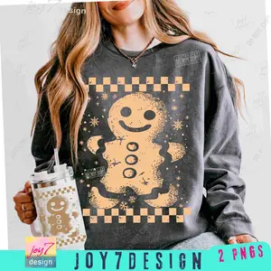 Retro Checkered Gingerbread Man sweatshirt Holiday season sweatshirt Gingerbread sweatshirt Trendy Distressed Christmas Jumper sweatshirt Popular Xmas Retro sweatshirtORIGINAL