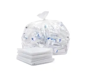 CLEAR TRASH BAGS – 33 GALLON GARBAGE LINERS – 36 X 30 INCH – INDUSTRIAL USE – 250 COUNT