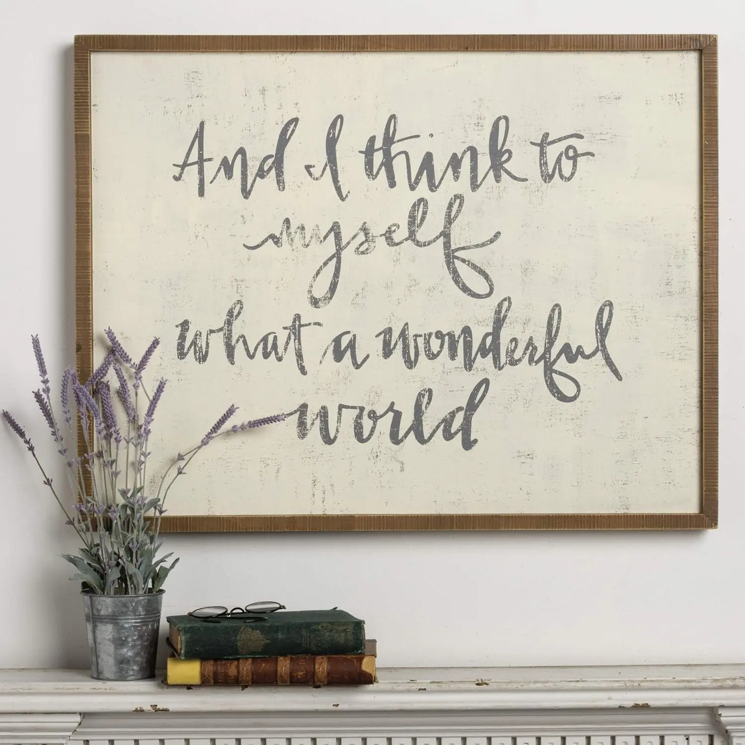 Primitives by Kathy - Extra Large Hand-Lettered Inset Box Sign, Wonderful World