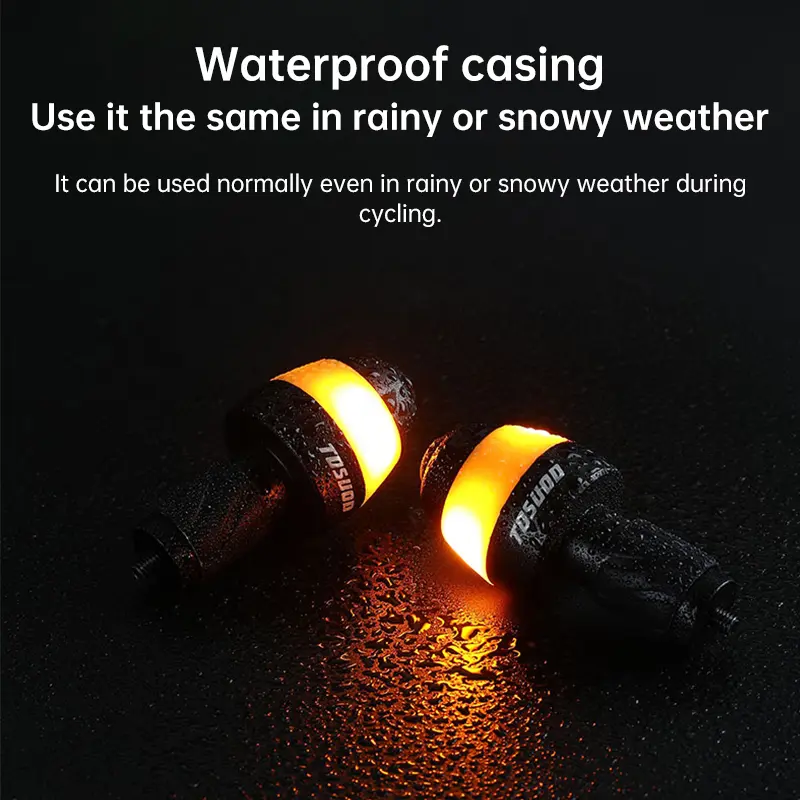 LED Bike Turn Signal Lights - Waterproof Casing Handlebar End Indicators, Essential Ebike Accessories for Safe Cycling