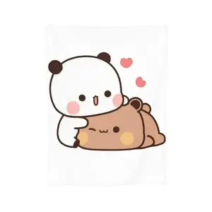 Cute Panda Themed Flannel Throw Blanket Soft Warm Plush for Bed Living Room Picnic Travel Home Sofa Cozy Gift Birthday Christmas Mother's Day