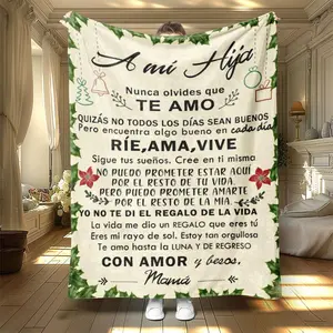 Letter Pattern Blanket, 1 Count Soft Warm Throw Blanket, Air-conditioned Room Blanket, Warm Nap Blanket for Home Office Travel, Inspirational Blanket