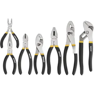 7 count Pliers Set, 8 inch Groove Joint Pliers, 8 inch Slip Joint, 7 inch Linesman, 6 inch Slip Joint, 6 inch Diagonal, 6 inch Long Nose, Mini Long Nose, for DIY & Home Use