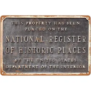 Metal Sign National Register Historic Places Vintage Tin Signs Wall Decoration Retro Art