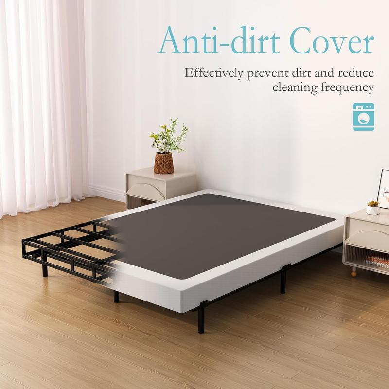 Box Spring for Queen Bed Bed Base 6 Inch, Low Queen Box Spring with Fabric Cover, 3000 Lbs Max Weight Capacity Mattress Foundation, Noise-Free, Assembly