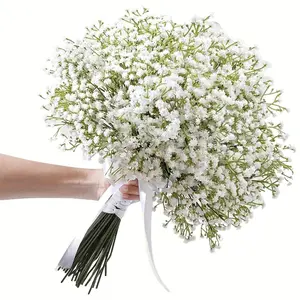 20pcs Realistic White Gypsophila Artificial Flowers Pack - Decorative Artificial Flowers, Elegant Faux Floral Breath for Wedding Bouquets, DIY Home & Office Decor