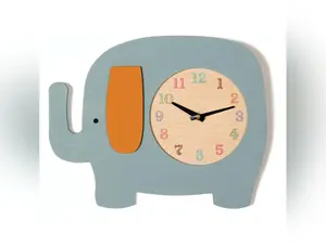 Turquoise Elephant Clock