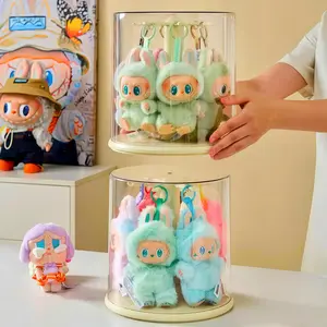 Rotating display box, 1 transparent dustproof display box, can be rotated, suitable for key chains, watches, jewelry, living room bedroom study home storage, Home Jewelry Organizer