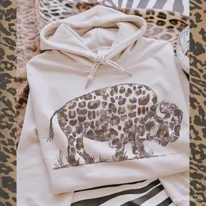 Western Leopard Buffalo Sweatshirt, Cowgirl T-shirt, Cowboy Hoodie, Western Sweatshirt, Country Shirt, Rodeo Tshirt LBGO9