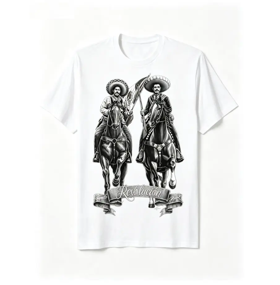 Pancho Villa Revolucion Mexico Chicano Art David Gonzales DGA T Shirt Menswear Top graphic tee zac brown sphere las vegas merch funny t shirt marcus the worm merch funny graphic tee t shirts for men Black Casual Tshirt graphic tee t shirt 90s graphic tees