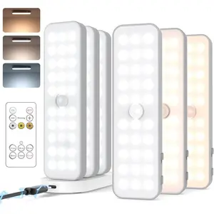 6 Pack Under Cabinet Lighting Wireless with Charging Station, Small 6'' Led Rechargeable Motion Sensor Light Indoor, 3CCT Dimmable Closet Light, Under Counter Light for Pantry, Bookshelf, Stair