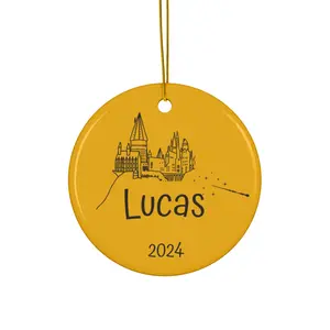Harry Potter Hufflepuff Christmas Tree Decoration, Hogwarts House Gift, Yellow and Black Home Decor, Magical Holiday