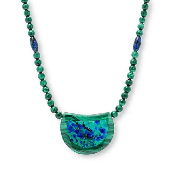 Mine Finds by Jay King Sterling Silver Reversible Malachite and Azurite Necklace