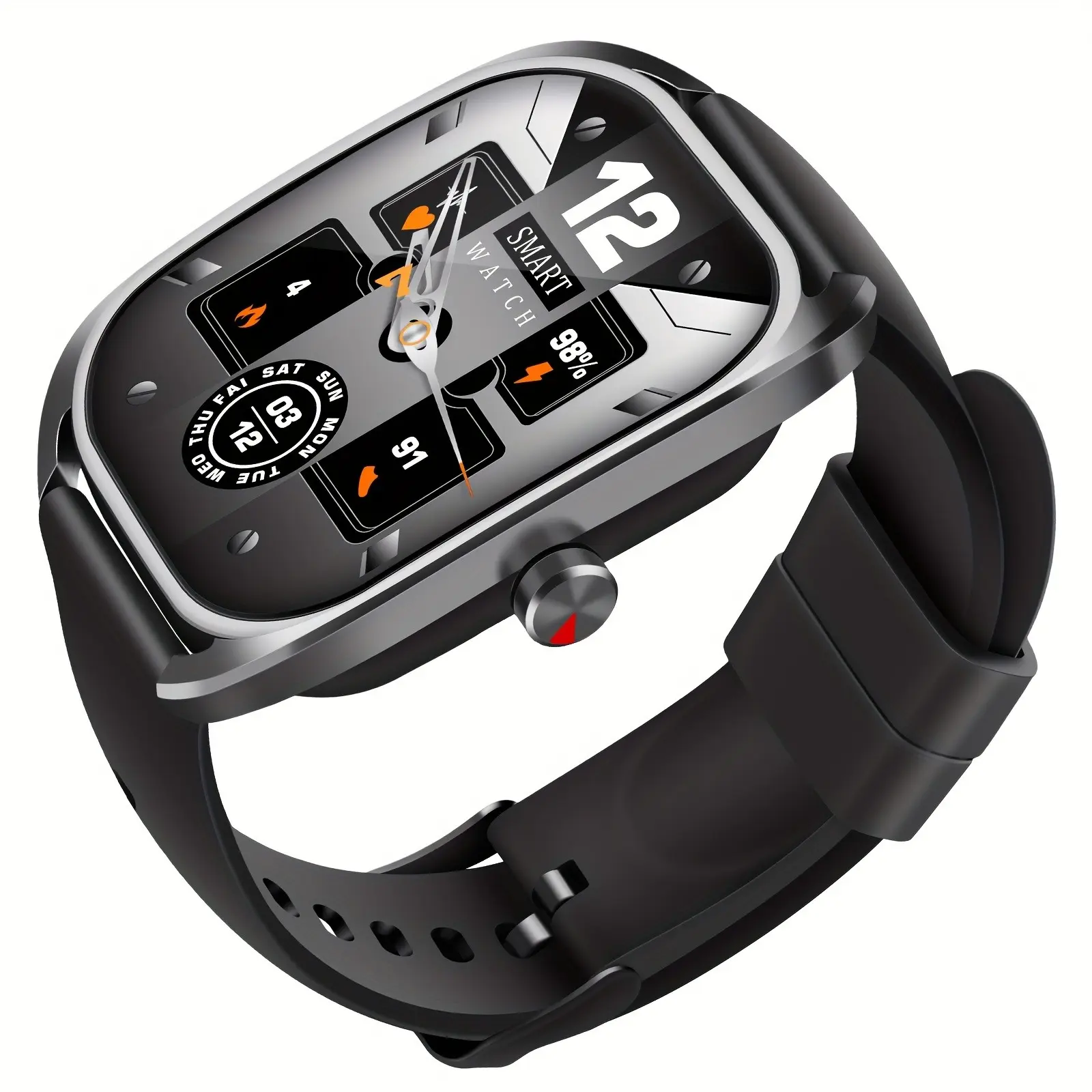 Smart Watch For Men 2.01" Large Touch Screen 240x296 Retina Resolution Fitness Tracker With 120+ Sports Modes For Android IOS - Wearable