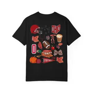 Ohio State Football Oversized T-shirt, Fall Game Day Tee, Cozy College Football Shirt, Football Fan Gift, Autumn Sports Apparel