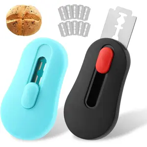2 count Bread Lame,  & Extractable Sourdough Scoring Tool with Safety Lock, Bread Dough  Dough Scoring Tool for Baking, Include 12  &  Guide Booklet