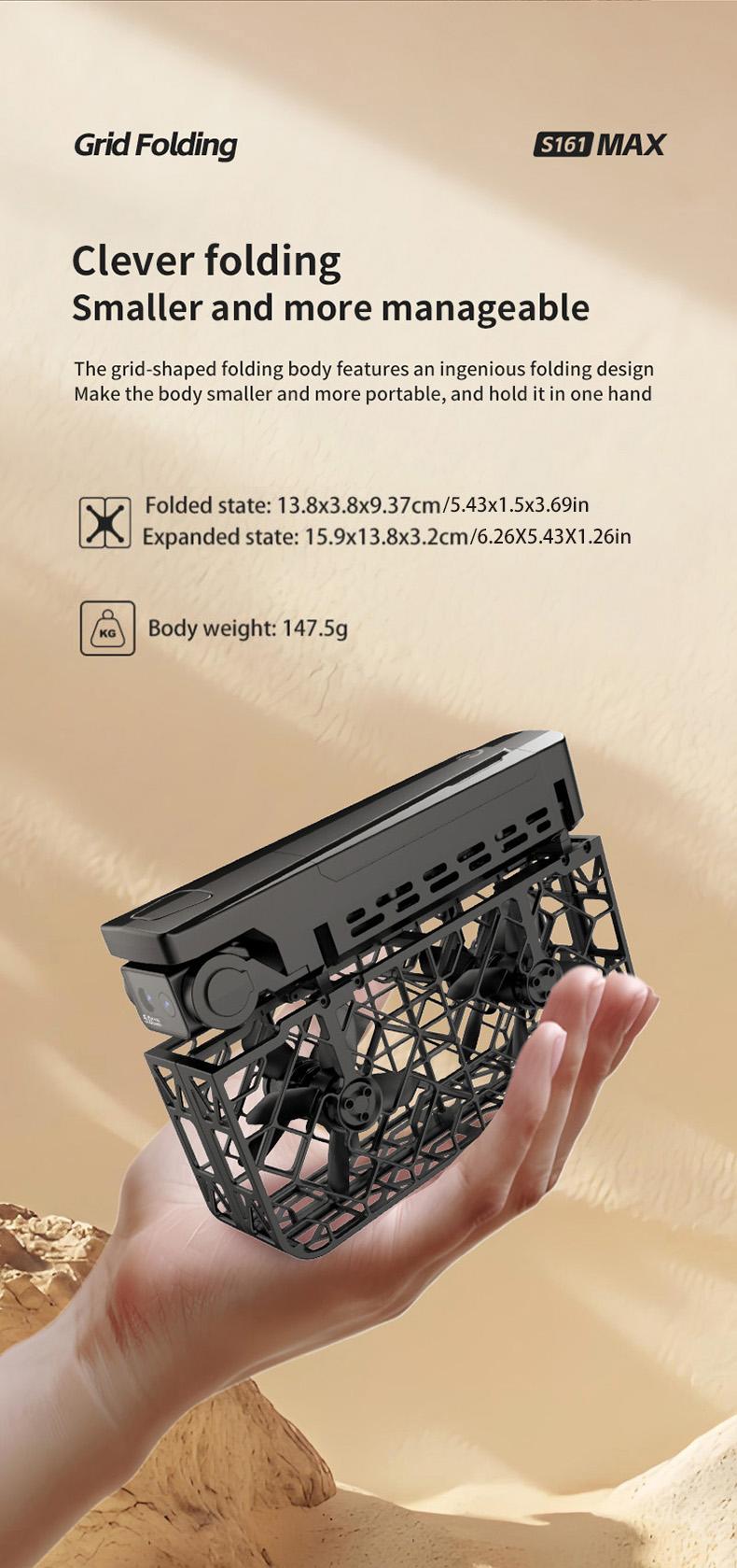 Folding Selfie Drone with HD Camera Gesture Control & Auto Follow Me Quadcopter for Adults Gesture Control, Waypoint Flight, Stunt Mode, 360° Protection, One-Key Operation foldable optical flow positioning obstacle avoidance