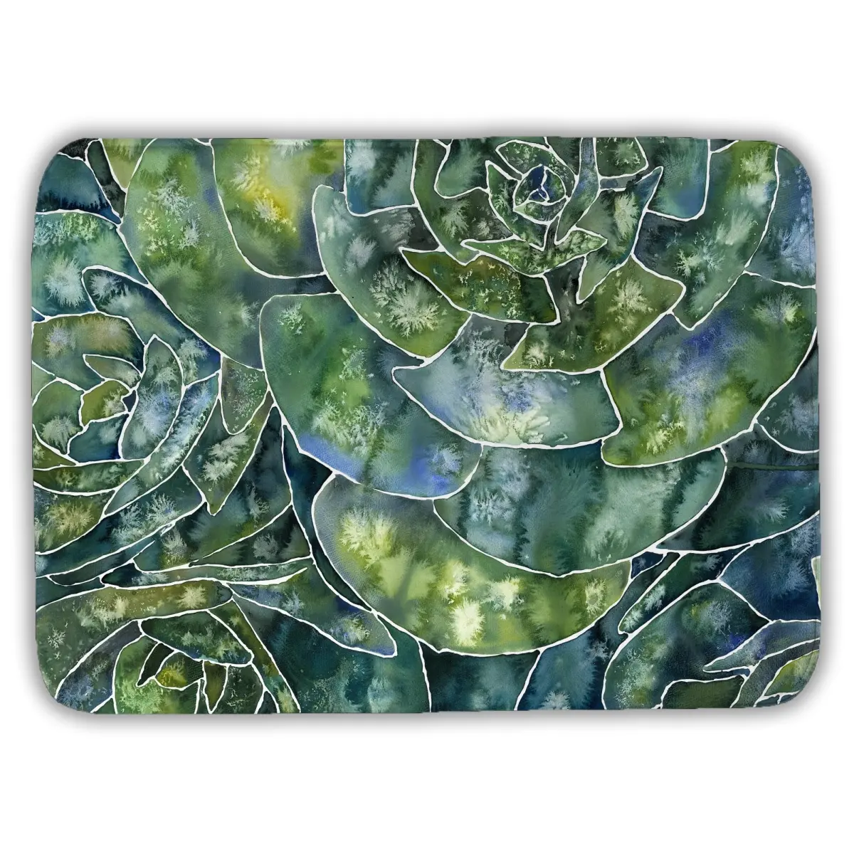 360 stand Rectangle Modern Water Absorbent Floral Bath Mat - 17x24 in, Microfiber Soft, Abstract Botanical Bathroom Decor Set, Home Bathroom Accessory, Microfiber Soft Absorbent, Water Absorbent Mat, Non-Slip
