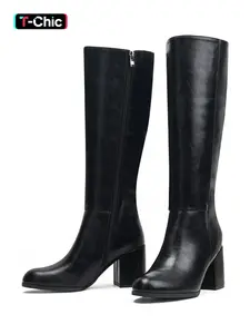 Women's Soft Leather High Heel Boots, Boots With Zipper, Side Zipper Design, Comfortable & Stylish, Perfect for Fall Winter Daily Wear, Stiletto Heeled Boots