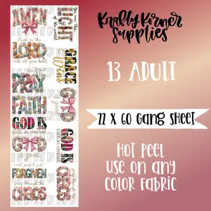 Faith Yarn - Transfer Gang Sheet, 22 x 60