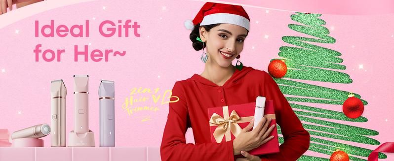 VG VOGCREST Electric Bikini Trimmer & Facial Hair Shaver - IPX7 Waterproof Hair Remover for Women - Comfort