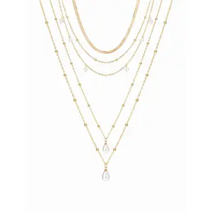 Cider FAUX PEARL LAYERED NECKLACE